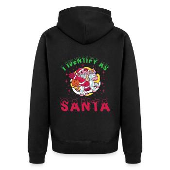 I Identify As Santa 12 - Unisex Premium Organic Zip Hoodie - black - Back - Nico (187cm)