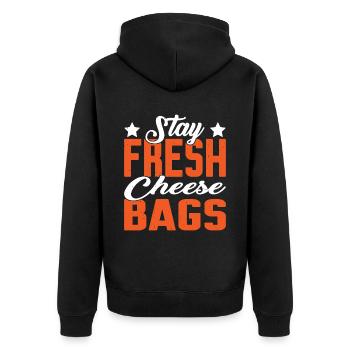 Sacs de fromage Stay Fresh 25 - Veste à capuche bio Premium Unisexe - noir - Dos - Nico (187cm)