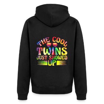 The Cool Twins Just Showed Up 20 - Unisex Premium Organic Zip Hoodie - black - Back - Nico (187cm)
