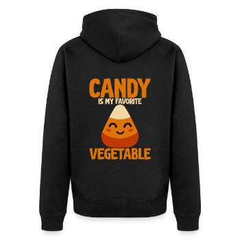 Candy Is My Favorite Vegetable - Unisex Premium Organic Zip Hoodie - black - Back - Nico (187cm)