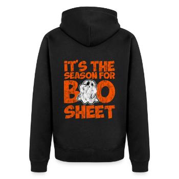 It's The Season For Boo Sheet 3 - Unisex Premium Bio Zip Hoodie - Schwarz - Hinten - Nico (187cm)