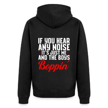 C’est juste moi et les garçons Boppin' 4 - Veste à capuche bio Premium Unisexe - noir - Dos - Nico (187cm)
