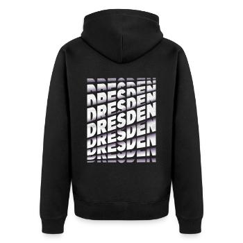Dresden Germany City Font Skyline Home - Unisex Premium Organic Zip Hoodie - black - Back - Nico (187cm)
