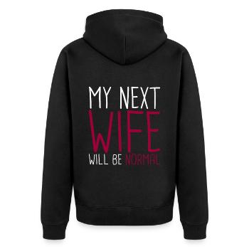 Ma prochaine femme sera normale - Veste à capuche bio Premium Unisexe - noir - Dos - Nico (187cm)
