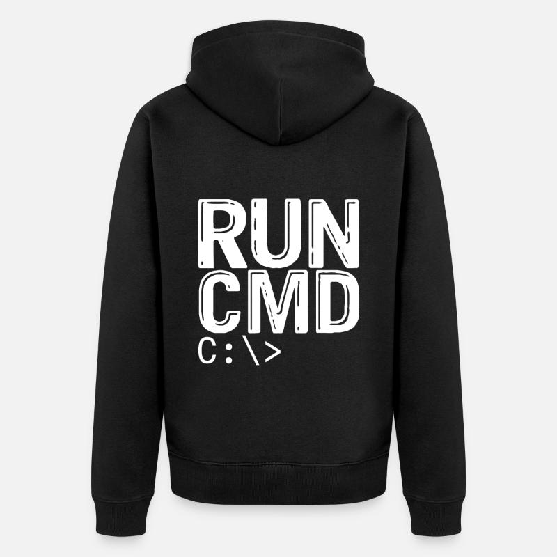 Run Cmd - Unisex Premium Bio Zip Hoodie - Schwarz