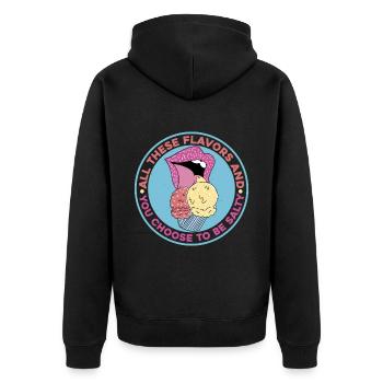 Toutes ces saveurs et vous choisissez d’être salé 4 - Veste à capuche bio Premium Unisexe - noir - Dos - Nico (187cm)