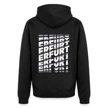 Erfurt Germany City Font Skyline Home - Unisex Premium Organic Zip Hoodie - black - Back - Nico (187cm)
