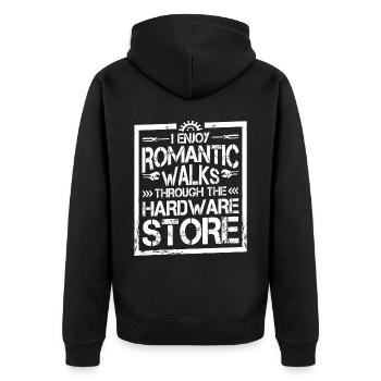 Promenades romantiques dans la quincaillerie 22 - Veste à capuche bio Premium Unisexe - noir - Dos - Nico (187cm)