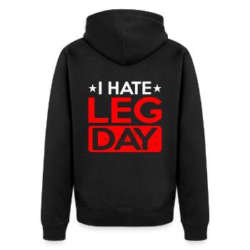 I Hate Leg Day 12 - Unisex Premium Organic Zip Hoodie - black - Back - Nico (187cm)
