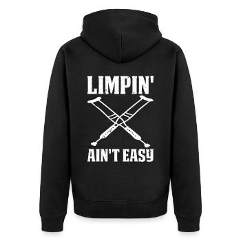 Limpin' Ain't Easy 20 - Unisex Premium Organic Zip Hoodie - black - Back - Nico (187cm)