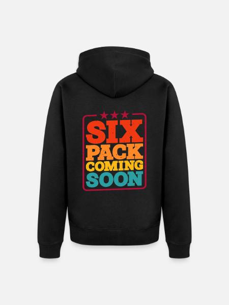 Six Pack Coming Soon 46 - Unisex Premium Organic Zip Hoodie - black