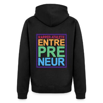 Rappeur Athlète Entrepreneur 21 - Veste à capuche bio Premium Unisexe - noir - Dos - Nico (187cm)