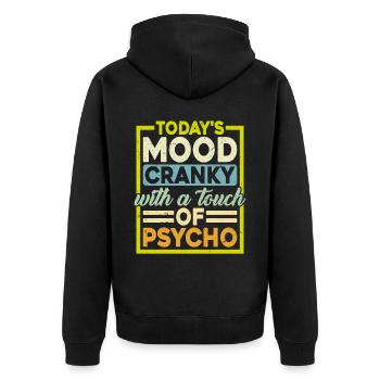 L’humeur d’aujourd’hui grincheuse avec une touche de psychologie - Veste à capuche bio Premium Unisexe - noir - Dos - Nico (187cm)