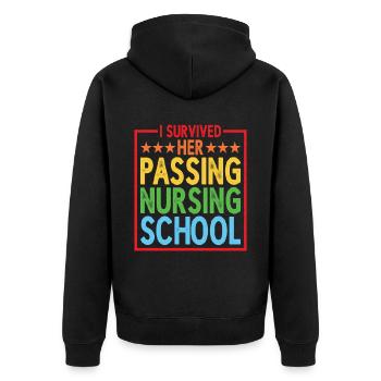 J’ai survécu à son décès à l’école d’infirmières 19 - Veste à capuche bio Premium Unisexe - noir - Dos - Nico (187cm)