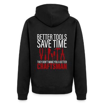 Les outils ne font pas de vous un meilleur artisan 2 - Veste à capuche bio Premium Unisexe - noir - Dos - Nico (187cm)