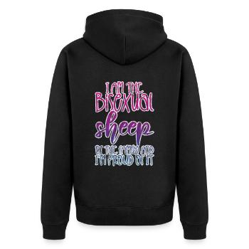 Je suis la brebis bisexuée et j’en suis fière 3 - Veste à capuche bio Premium Unisexe - noir - Dos - Nico (187cm)