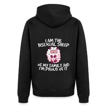 Je suis la brebis bisexuelle et j’en suis fière 4 - Veste à capuche bio Premium Unisexe - noir - Dos - Nico (187cm)