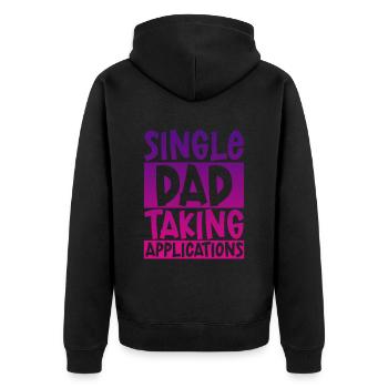 Single Dad Taking Application 4 - Unisex Premium Organic Zip Hoodie - black - Back - Nico (187cm)