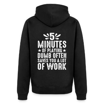 5 minutes de jeu stupide sauvent souvent du travail 2 - Veste à capuche bio Premium Unisexe - noir - Dos - Nico (187cm)
