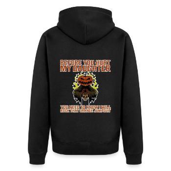 You Need To Know I Will Rock That Orange Jumpsuit - Unisex Premium Organic Zip Hoodie - black - Back - Nico (187cm)