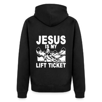 Jésus est mon billet de remontée - Veste à capuche bio Premium Unisexe - noir - Dos - Nico (187cm)