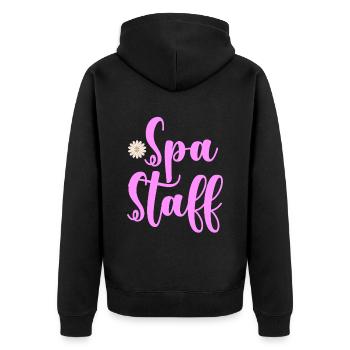 Spa Staff 4 - Unisex Premium Organic Zip Hoodie - black - Back - Nico (187cm)