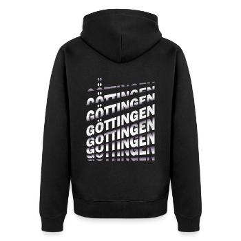 Göttingen Germany City Font Skyline Home - Unisex Premium Organic Zip Hoodie - black - Back - Nico (187cm)