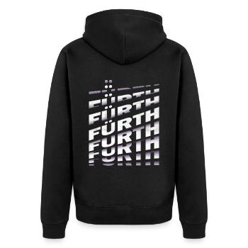 Fürth Germany City Font Skyline Accueil - Veste à capuche bio Premium Unisexe - noir - Dos - Nico (187cm)