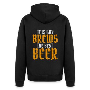 Ce gars brasse la meilleure bière 3 - Veste à capuche bio Premium Unisexe - noir - Dos - Nico (187cm)
