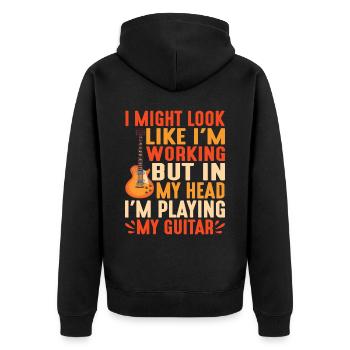 But In My Head I'm Playing My Guitar 2 - Unisex Premium Organic Zip Hoodie - black - Back - Nico (187cm)