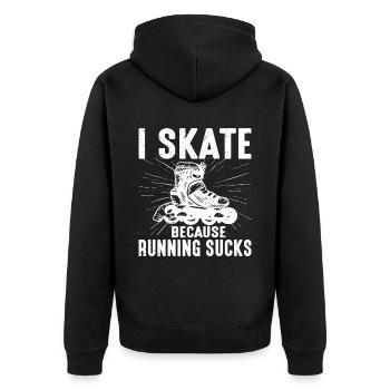 Je patine parce que courir craint 2 - Veste à capuche bio Premium Unisexe - noir - Dos - Nico (187cm)