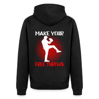 Make Your Free Throws 3 - Unisex Premium Organic Zip Hoodie - black - Back - Nico (187cm)