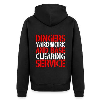 Service de débroussaillage et de déblaiement de base Dingers 2 - Veste à capuche bio Premium Unisexe - noir - Dos - Nico (187cm)