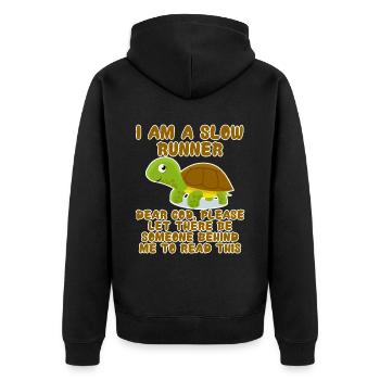 Please Let There Be Someone Behind Me To Read Thi2 - Unisex Premium Bio Zip Hoodie - Schwarz - Hinten - Nico (187cm)