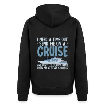 J’ai besoin d’un temps mort, envoyez-moi en croisière 2 - Veste à capuche bio Premium Unisexe - noir - Dos - Nico (187cm)