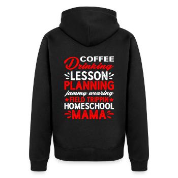 Planification de cours de consommation de café Homeschool Mama 2 - Veste à capuche bio Premium Unisexe - noir - Dos - Nico (187cm)