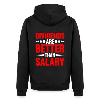 Dividends are better than salary 4 - Unisex Premium Organic Zip Hoodie - black - Back - Nico (187cm)