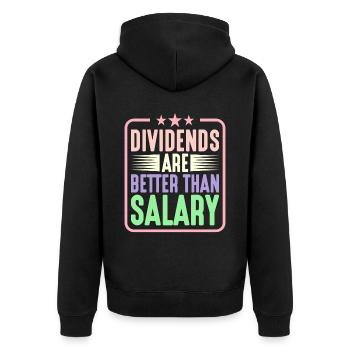 Dividends are better than salary 5 - Unisex Premium Organic Zip Hoodie - black - Back - Nico (187cm)