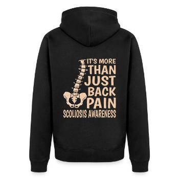C’est plus qu’un simple mal de dos, la scoliose 5 - Veste à capuche bio Premium Unisexe - noir - Dos - Nico (187cm)