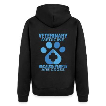 Veterinary Medicine Because People Are Gross 5 - Unisex Premium Organic Zip Hoodie - black - Back - Nico (187cm)