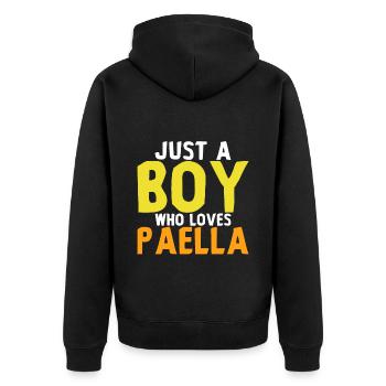 Juste un garçon qui aime la paella - Veste à capuche bio Premium Unisexe - noir - Dos - Nico (187cm)