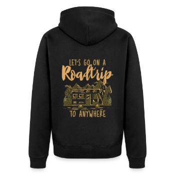 Partons en roadtrip n’importe où 2 - Veste à capuche bio Premium Unisexe - noir - Dos - Nico (187cm)