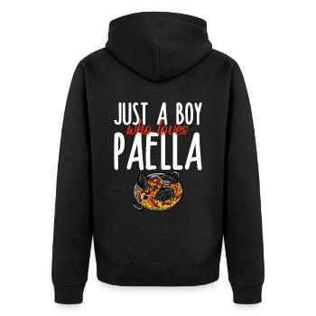 Juste un garçon qui aime la paella 4 - Veste à capuche bio Premium Unisexe - noir - Dos - Nico (187cm)