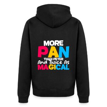 More Pan Than Peter And Twice As Magical 4 - Unisex Premium Bio Zip Hoodie - Schwarz - Hinten - Nico (187cm)