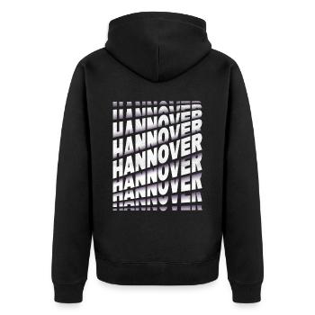 Hanover Allemagne City Font Skyline Accueil - Veste à capuche bio Premium Unisexe - noir - Dos - Nico (187cm)