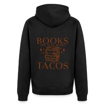 Les livres ne sont que des tacos Word 2 - Veste à capuche bio Premium Unisexe - noir - Dos - Nico (187cm)