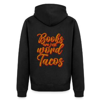 Les livres ne sont que des tacos de mots 3 - Veste à capuche bio Premium Unisexe - noir - Dos - Nico (187cm)