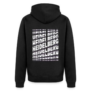 Heidelberg Allemagne City Font Skyline - Veste à capuche bio Premium Unisexe - noir - Dos - Nico (187cm)