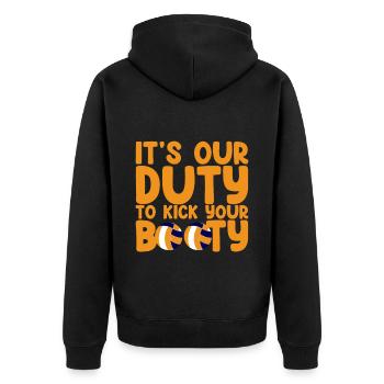 Il est de notre devoir de botter votre butin 2 - Veste à capuche bio Premium Unisexe - noir - Dos - Nico (187cm)