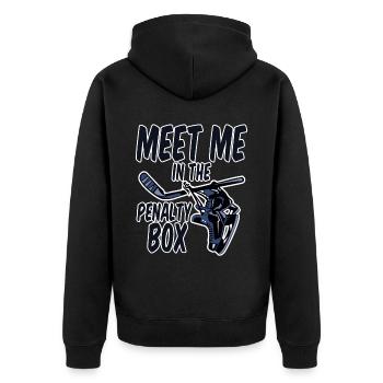 Meet Me In The Penalty Box 2 - Unisex Premium Organic Zip Hoodie - black - Back - Nico (187cm)